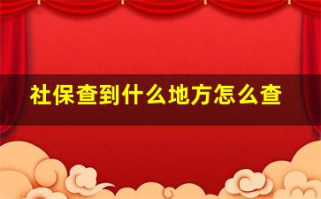 社保查到什么地方怎么查