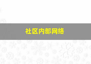 社区内部网络