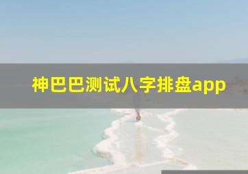 神巴巴测试八字排盘app