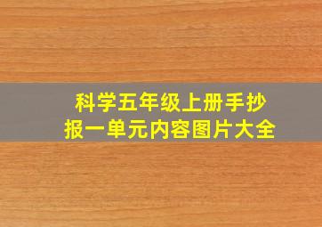 科学五年级上册手抄报一单元内容图片大全