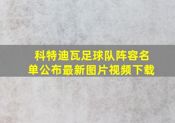 科特迪瓦足球队阵容名单公布最新图片视频下载