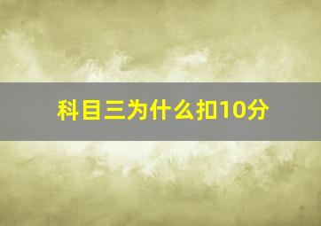 科目三为什么扣10分