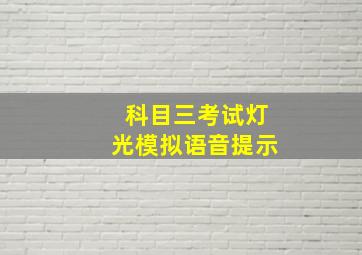 科目三考试灯光模拟语音提示