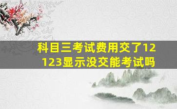 科目三考试费用交了12123显示没交能考试吗