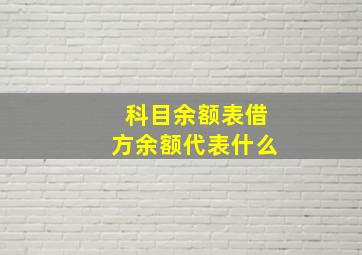 科目余额表借方余额代表什么