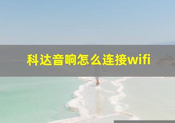 科达音响怎么连接wifi