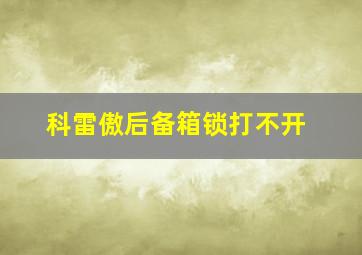 科雷傲后备箱锁打不开