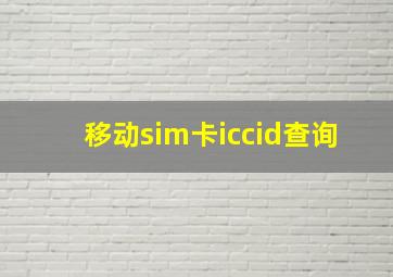 移动sim卡iccid查询