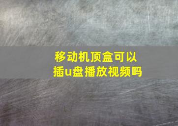 移动机顶盒可以插u盘播放视频吗