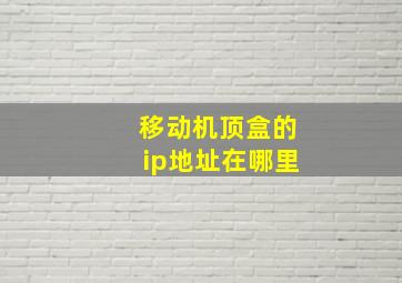 移动机顶盒的ip地址在哪里