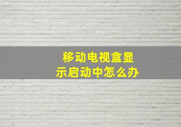 移动电视盒显示启动中怎么办