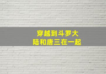 穿越到斗罗大陆和唐三在一起