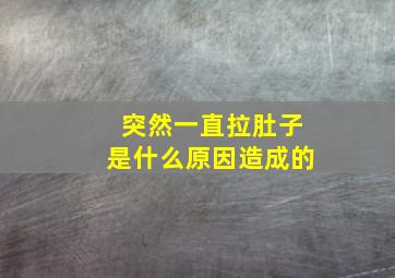 突然一直拉肚子是什么原因造成的