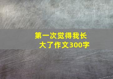 第一次觉得我长大了作文300字