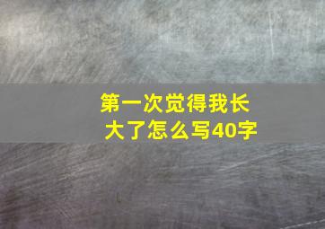 第一次觉得我长大了怎么写40字