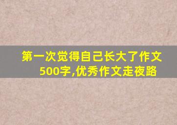 第一次觉得自己长大了作文500字,优秀作文走夜路