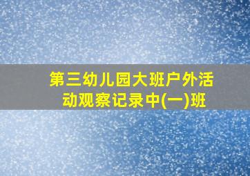 第三幼儿园大班户外活动观察记录中(一)班