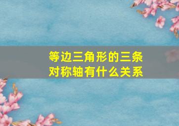 等边三角形的三条对称轴有什么关系