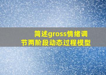 简述gross情绪调节两阶段动态过程模型