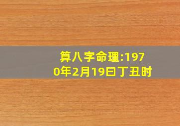 算八字命理:1970年2月19曰丁丑时