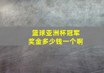 篮球亚洲杯冠军奖金多少钱一个啊