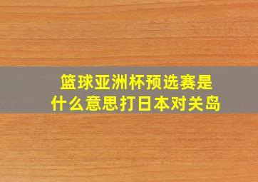 篮球亚洲杯预选赛是什么意思打日本对关岛