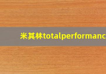 米其林totalperformance