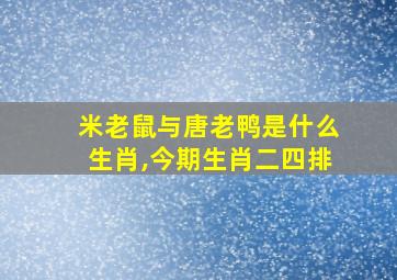 米老鼠与唐老鸭是什么生肖,今期生肖二四排