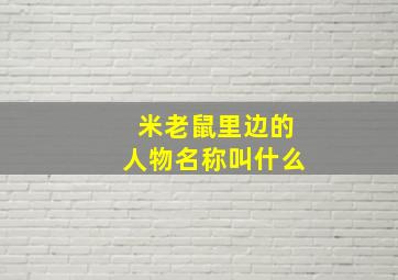 米老鼠里边的人物名称叫什么