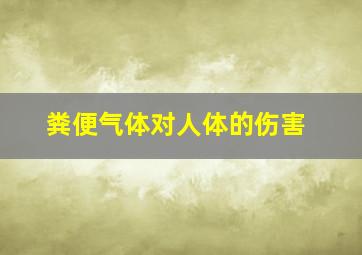 粪便气体对人体的伤害