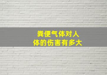 粪便气体对人体的伤害有多大