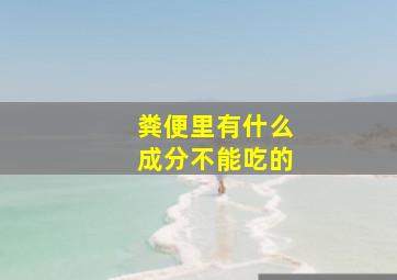 粪便里有什么成分不能吃的