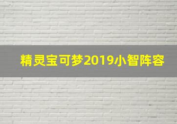 精灵宝可梦2019小智阵容