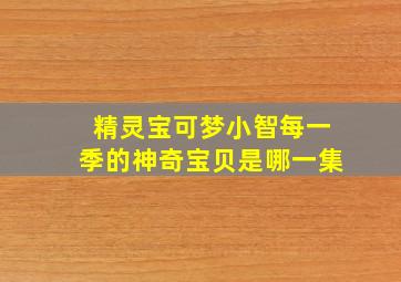 精灵宝可梦小智每一季的神奇宝贝是哪一集