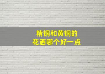 精铜和黄铜的花洒哪个好一点