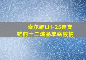 索尔维LH-25是支链的十二烷基苯磺酸钠