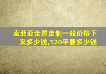 索菲亚全屋定制一般价格下来多少钱,120平要多少钱