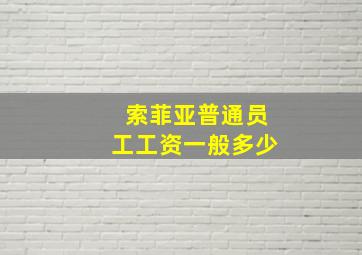 索菲亚普通员工工资一般多少