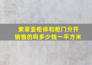 索菲亚柜体和柜门分开销售的吗多少钱一平方米