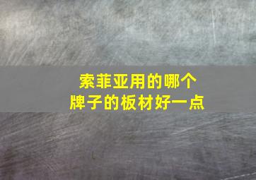 索菲亚用的哪个牌子的板材好一点