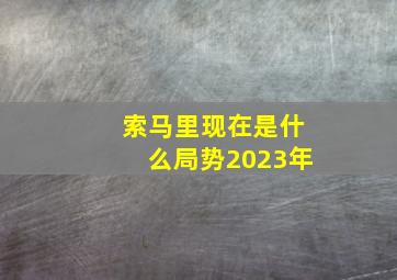 索马里现在是什么局势2023年