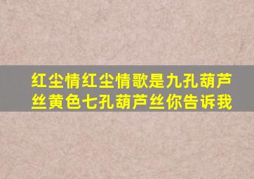 红尘情红尘情歌是九孔葫芦丝黄色七孔葫芦丝你告诉我