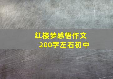 红楼梦感悟作文200字左右初中