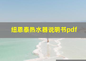 纽恩泰热水器说明书pdf