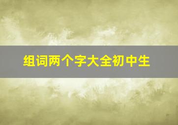 组词两个字大全初中生