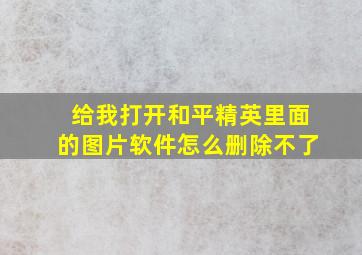 给我打开和平精英里面的图片软件怎么删除不了