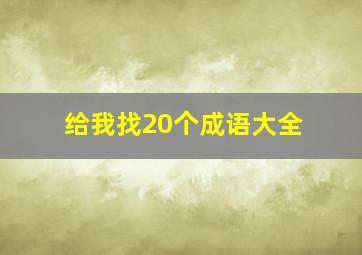 给我找20个成语大全