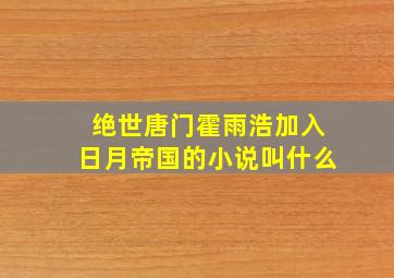 绝世唐门霍雨浩加入日月帝国的小说叫什么