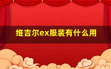 维吉尔ex服装有什么用