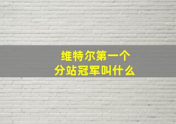 维特尔第一个分站冠军叫什么